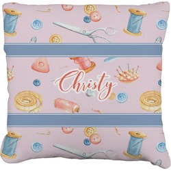 Sewing Time Faux-Linen Throw Pillow 20" (Personalized)