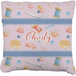 Sewing Time Faux-Linen Throw Pillow 26" (Personalized)