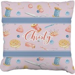 Sewing Time Faux-Linen Throw Pillow (Personalized)