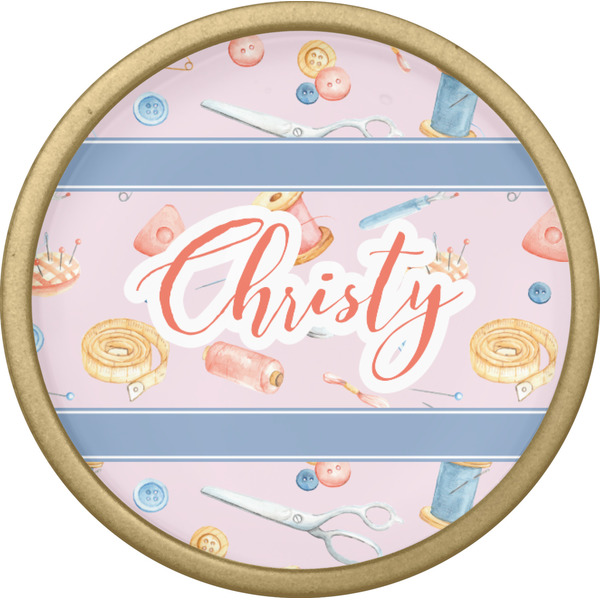 Sewing Time Cabinet Knob - Gold - Front