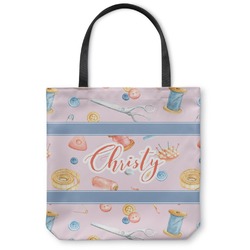 Sewing Time Canvas Tote Bag - Small - 13"x13" (Personalized)