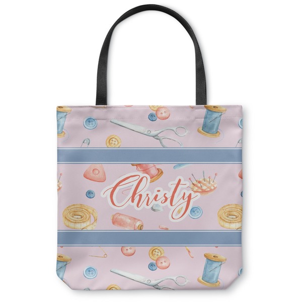 Custom Sewing Time Canvas Tote Bag (Personalized)
