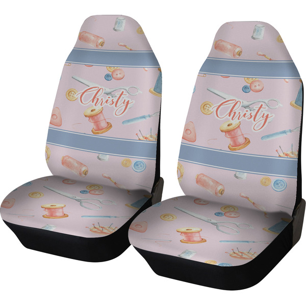 Custom Sewing Time Car Seat Covers (Set of Two) (Personalized)
