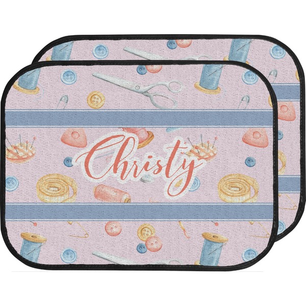 Custom Sewing Time Car Floor Mats (Back Seat) (Personalized)