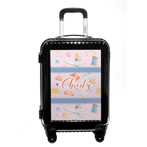 Custom Sewing Time Carry On Hard Shell Suitcase (Personalized)