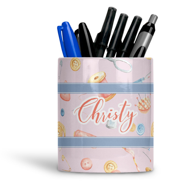 Custom Sewing Time Ceramic Pen Holder