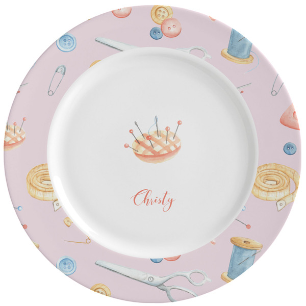 Custom Sewing Time Ceramic Dinner Plates (Set of 4) (Personalized)