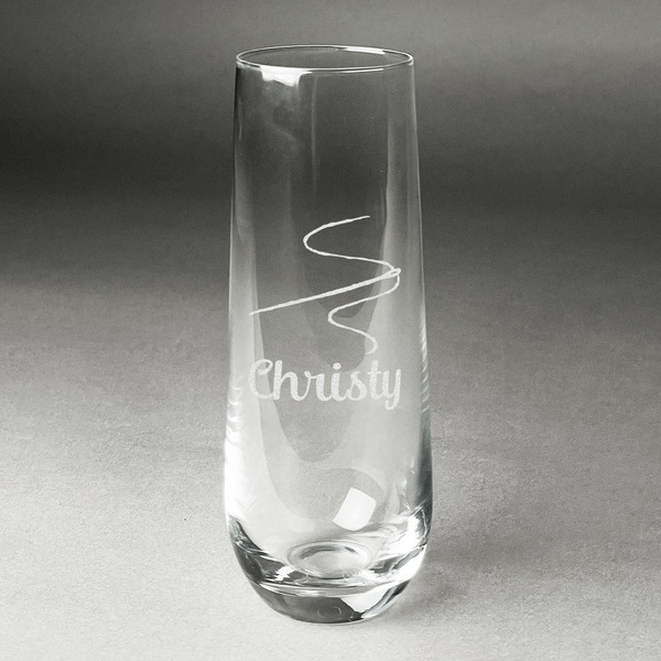 Custom Sewing Time Champagne Flute - Stemless Engraved - Single (Personalized)