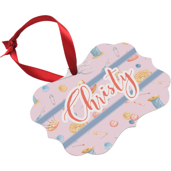 Sewing Time Christmas Ornament (Angle View)