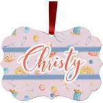 Sewing Time Metal Frame Ornament - Double Sided w/ Name or Text