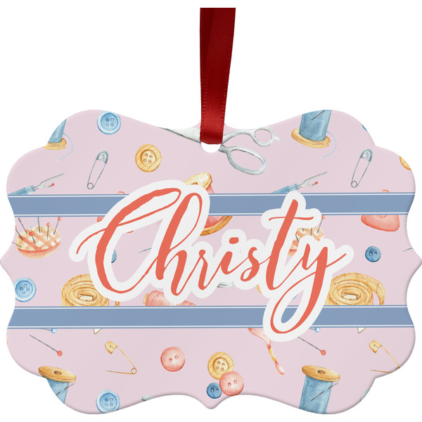 Sewing Time Christmas Ornament (Front View)