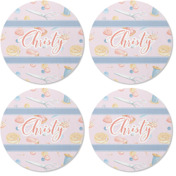 Sewing Time Coaster Round Rubber Back - Apvl