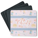 Sewing Time Square Rubber Backed Coasters - Set of 4 (Personalized)