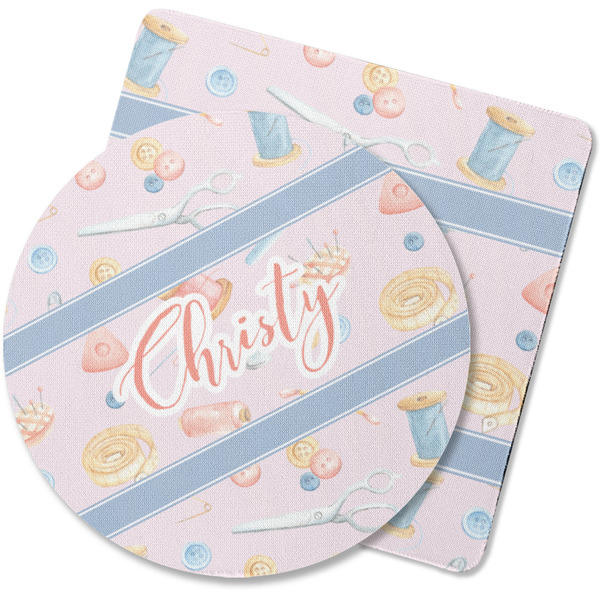 Custom Sewing Time Rubber Backed Coaster (Personalized)