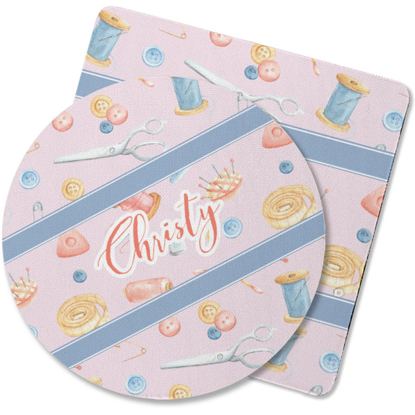 Custom Sewing Time Rubber Backed Coaster (Personalized)