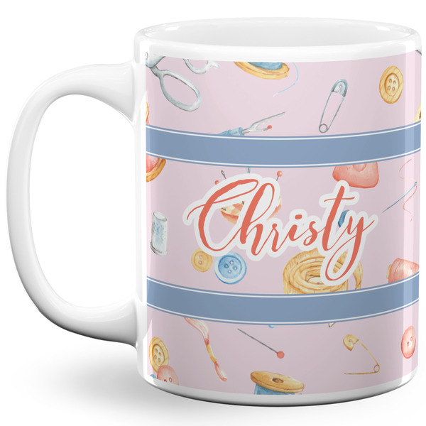 Custom Sewing Time 11 Oz Coffee Mug - White (Personalized)