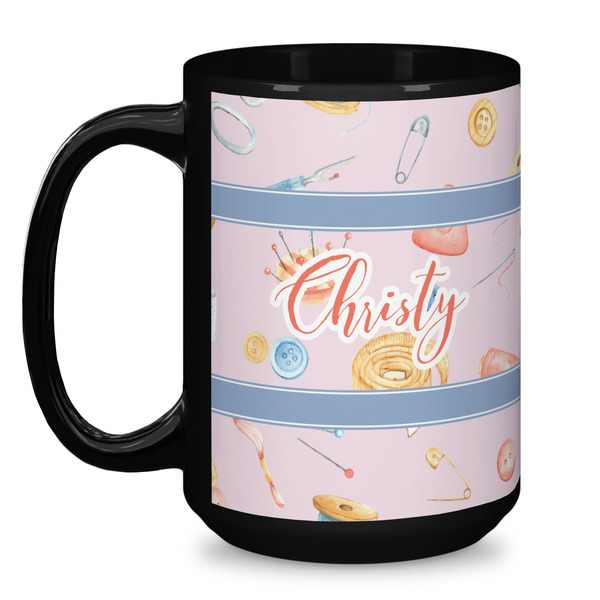 Sewing Time Coffee Mug - 15 oz - Black