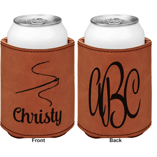 Sewing Time Cognac Leatherette Can Sleeve - Double Sided Front and Back