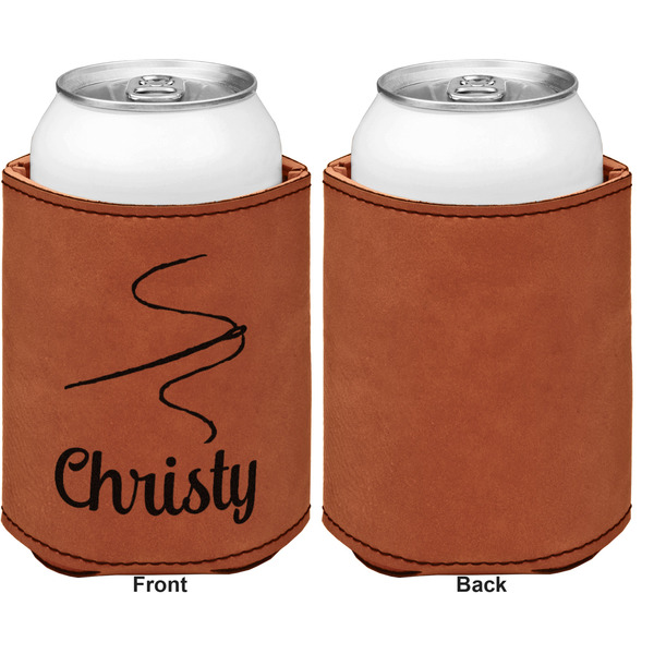 Sewing Time Cognac Leatherette Can Sleeve - Single Sided Front and Back