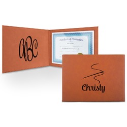 Sewing Time Leatherette Certificate Holder - Front and Inside (Personalized)