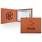 Sewing Time Cognac Leatherette Diploma / Certificate Holders - Front and Inside - Main