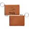 Sewing Time Cognac Leatherette Keychain ID Holders - Front Apvl