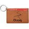 Sewing Time Cognac Leatherette Keychain ID Holders - Front Credit Card