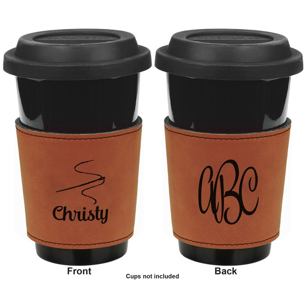 Sewing Time Cognac Leatherette Mug Sleeve - Double Sided Apvl