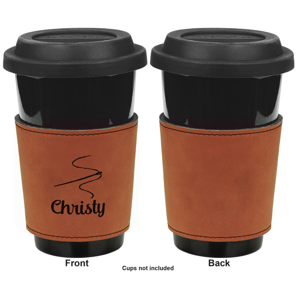 Sewing Time Cognac Leatherette Mug Sleeve - Single Sided Apvl