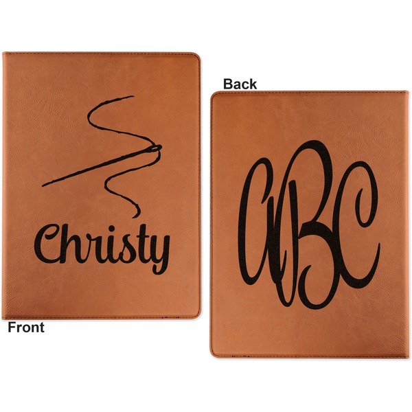 Sewing Time Cognac Leatherette Portfolios with Notepad - Small - Double Sided- Apvl