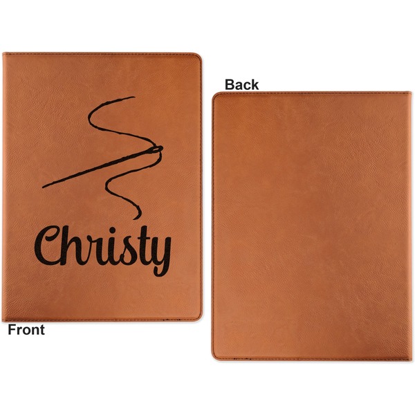 Sewing Time Cognac Leatherette Portfolios with Notepad - Small - Single Sided- Apvl