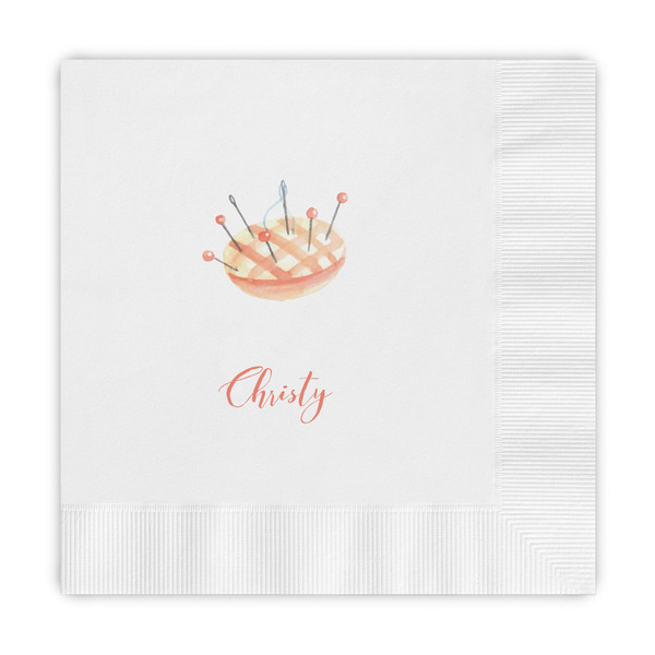 Custom Sewing Time Embossed Decorative Napkins (Personalized)