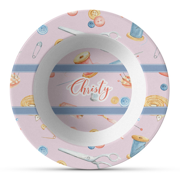 Custom Sewing Time Plastic Bowl - Microwave Safe - Composite Polymer (Personalized)