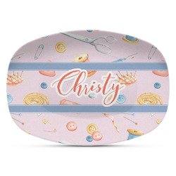 Sewing Time Plastic Platter - Microwave & Oven Safe Composite Polymer (Personalized)