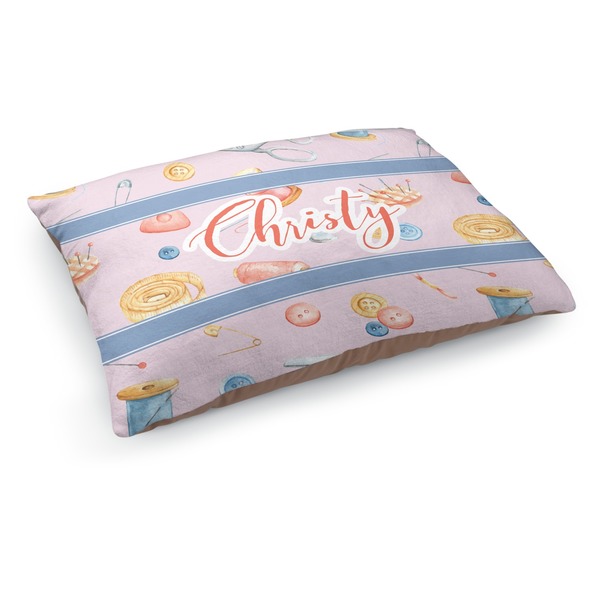 Custom Sewing Time Dog Bed - Medium w/ Name or Text