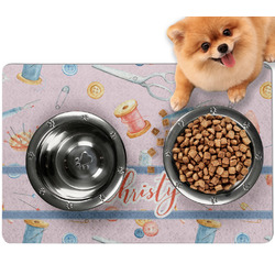 Sewing Time Dog Food Mat - Small w/ Name or Text
