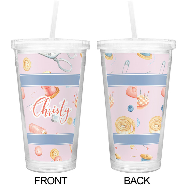 Sewing Time Double Wall Tumbler with Straw - Approval