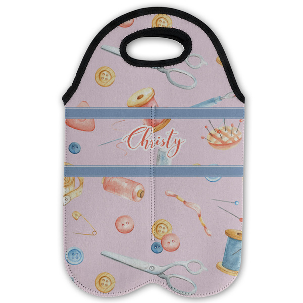 Sewing Time Double Wine Tote - Flat (new)