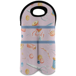 Sewing Time Wine Tote Bag (2 Bottles) (Personalized)