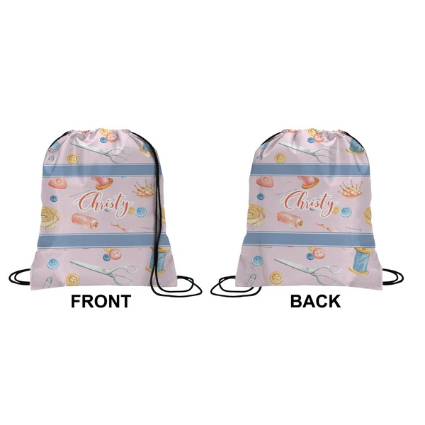 Sewing Time Drawstring Backpack Front & Back Small
