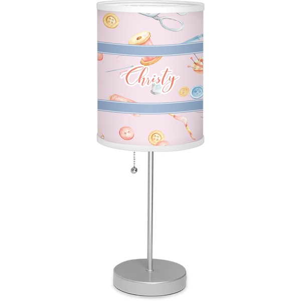 Custom Sewing Time 7" Drum Lamp with Shade (Personalized)