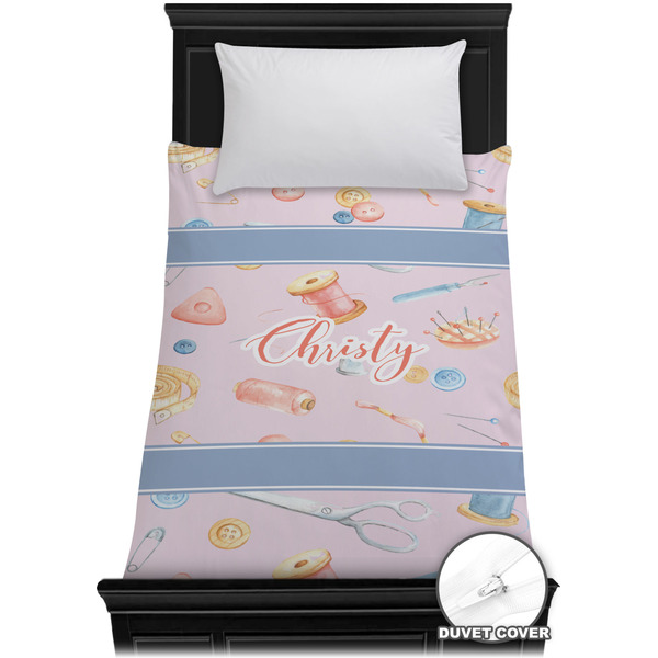 Custom Sewing Time Duvet Cover - Twin XL (Personalized)