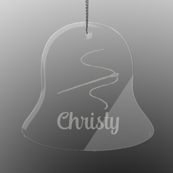 Sewing Time Engraved Glass Ornament - Bell (Personalized)