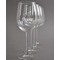 Sewing Time Engraved Wine Glasses Set of 4 - Front View