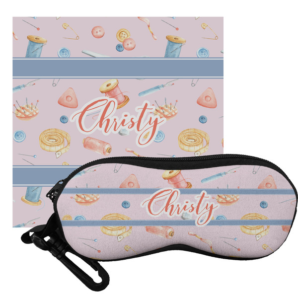 Custom Sewing Time Eyeglass Case & Cloth (Personalized)