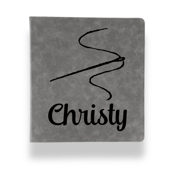 Sewing Time Leather Binder - 1" - Grey - Front View