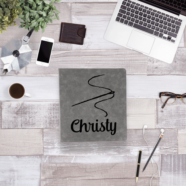 Sewing Time Leather Binder - 1" - Grey - Lifestyle View