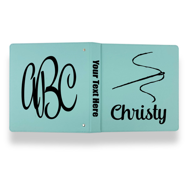 Sewing Time Leather Binder - 1" - Teal - Back Spine Front View