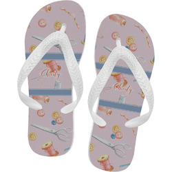 Sewing Time Flip Flops - Large (Personalized)