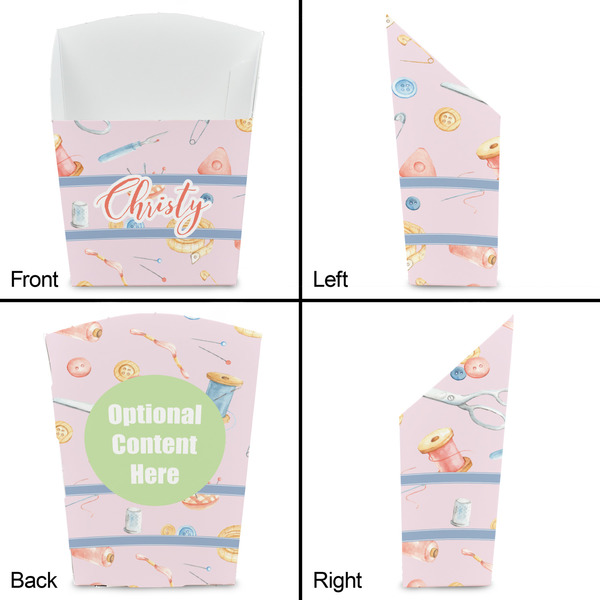 Sewing Time French Fry Favor Box - Front & Back View